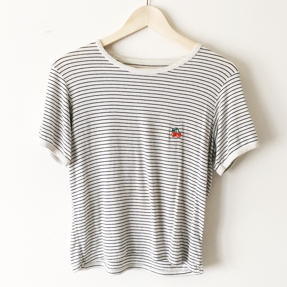 Cherry Striped Brandy Melville Shirt